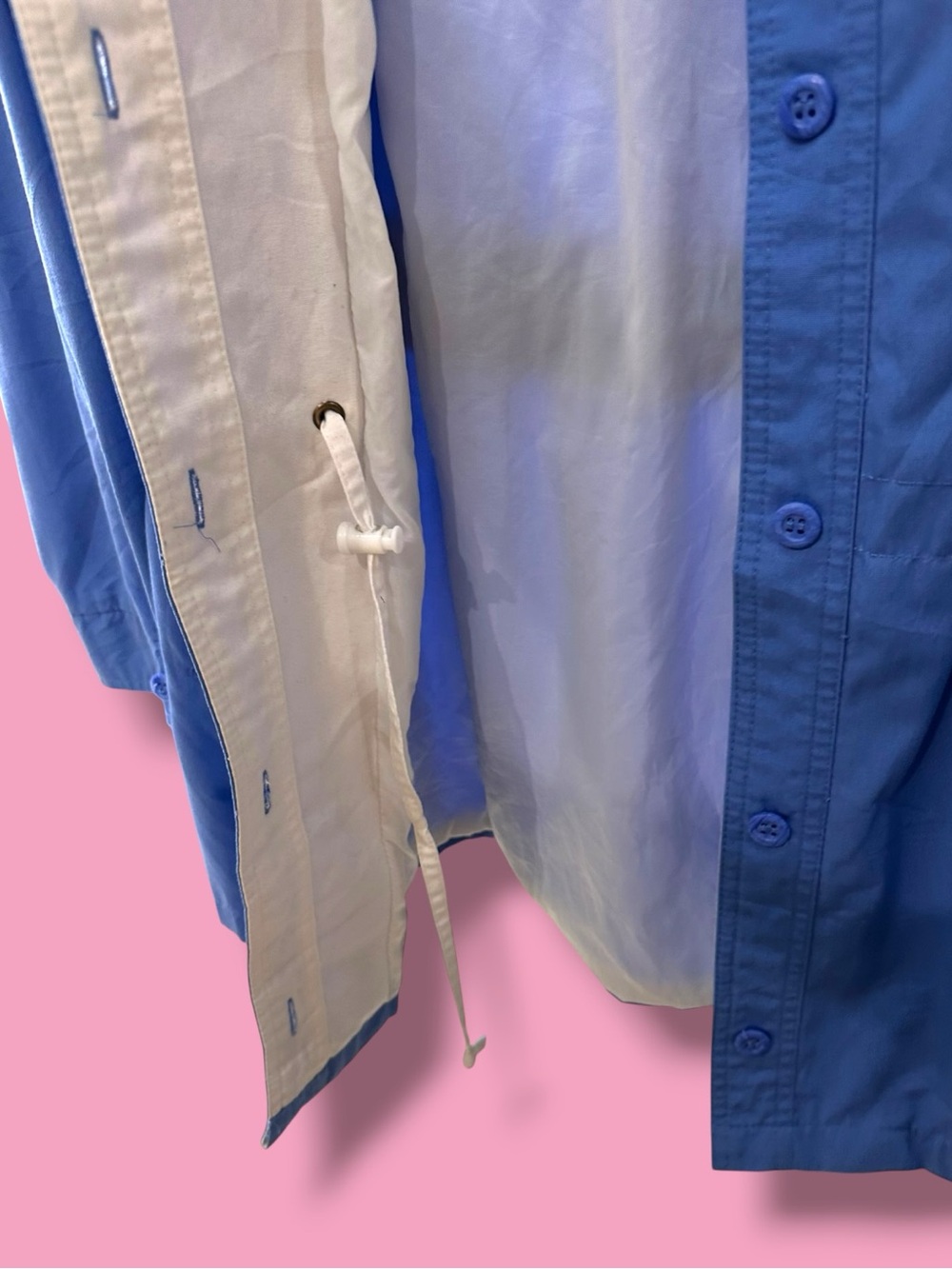 London Fog Blue Jacket with Cream Contrast Collar - Picture 4 of 6